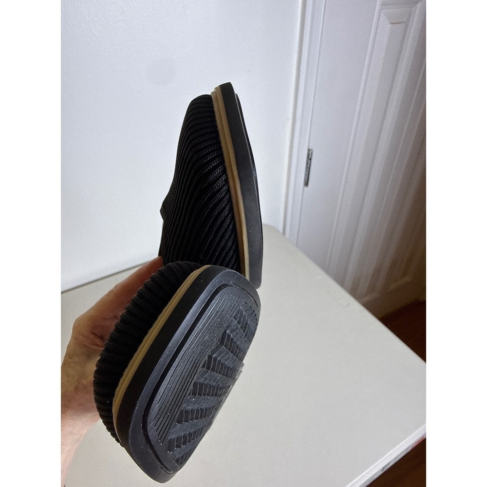 Vivaia Margot 2.0 Black Ribbed Knit Square Toe Flats Sustainable Shoes 41.5 10.5 - Picture 5 of 10